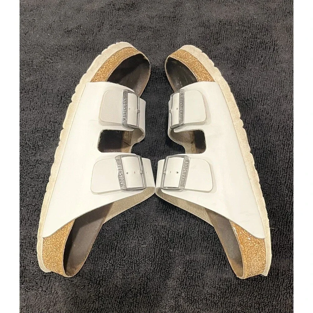 Birkenstock Arizona White Double Strap Sandals Women’s ESTIMATED Size 9 Narrow
